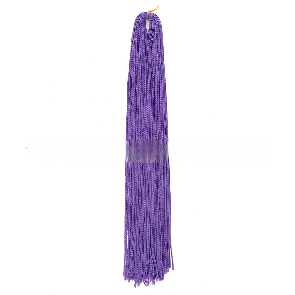 Purple braided crochet hair extension bundle with long straight strands