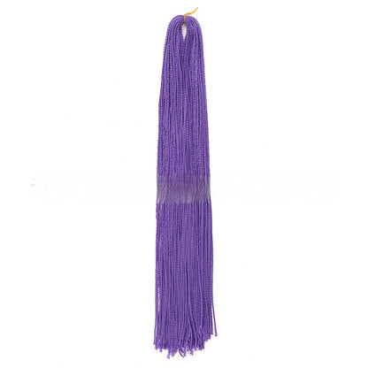Purple braided crochet hair extension bundle with long straight strands