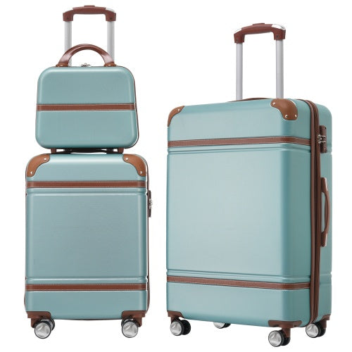 Hard shell Luggage Sets 3 Pieces 20x24 And Cosmetic Case Spinner Suitcase With TSA Lock Lightweight