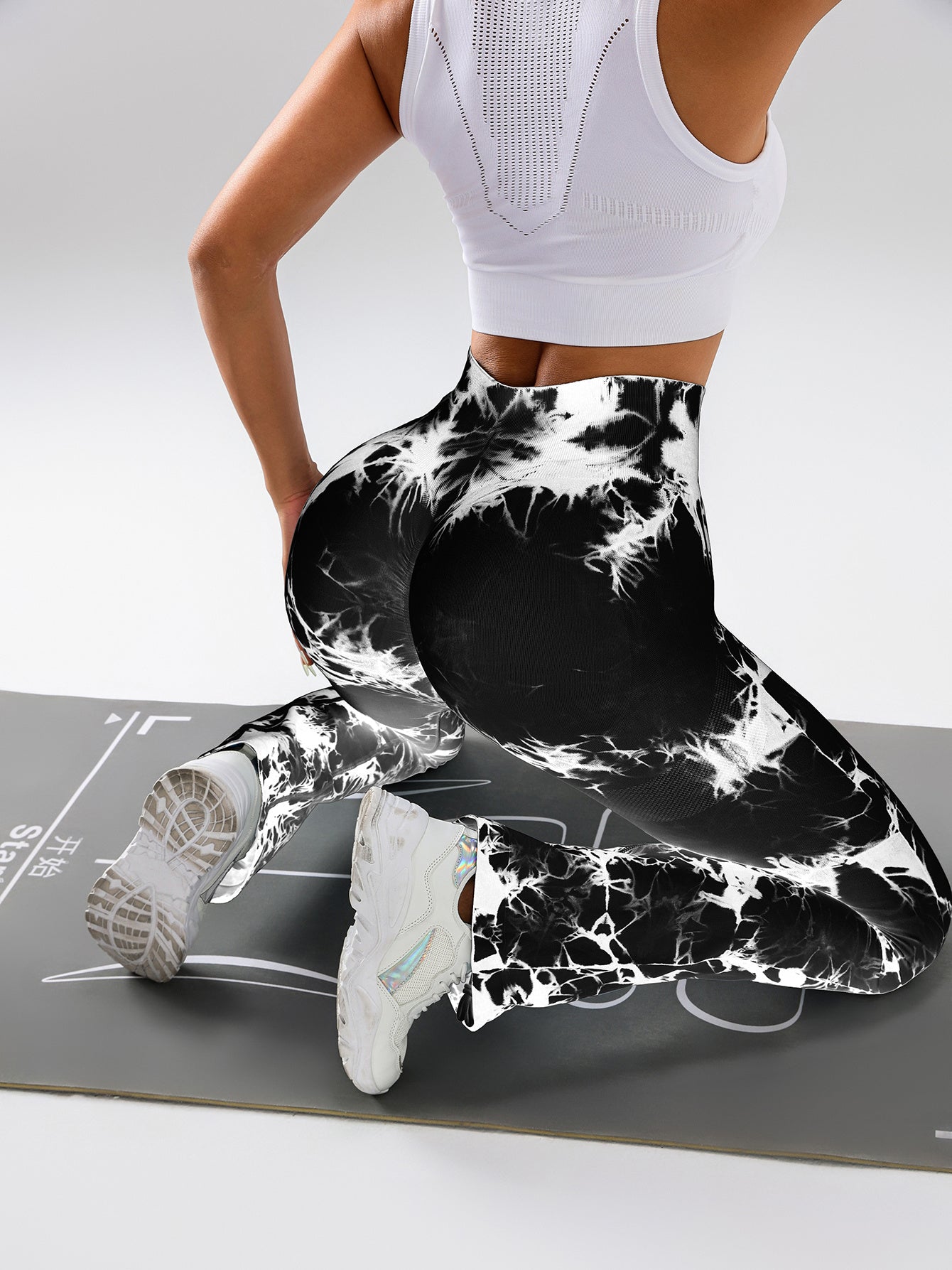 3 Pack Tie Dye Seamless High Waisted Workout Scrunch Butt Lifting Athletic, Leggings For Women Yoga Gym Athletic Pants
