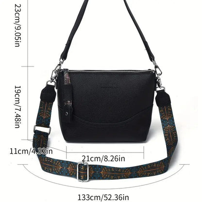 Women's Elegant Ethnic Embroidery Shoulder Strap Bag - Large Capacity Crossbody With Zipper Closure, 3D Ergonomic Design, Suitable For Commuting, Travel, Daily Use, Multi-color Optional, Durable P