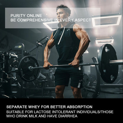 Muscular man performing barbell lift in a gym with weight plates