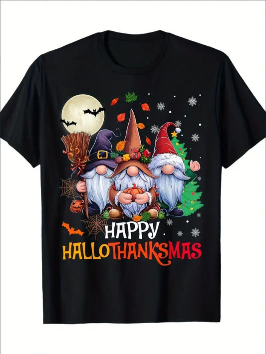 Halloween Thanksgiving Christmas T-shirt