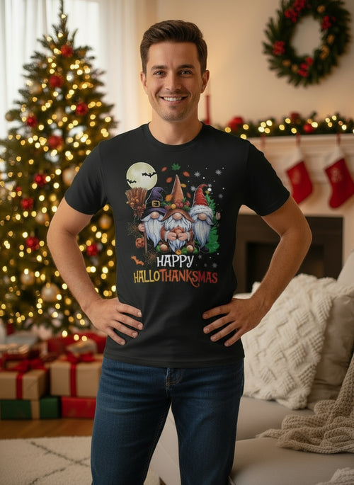 Halloween Thanksgiving Christmas T-shirt