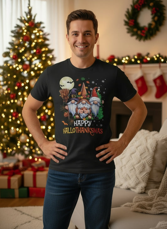 Halloween Thanksgiving Christmas T-shirt