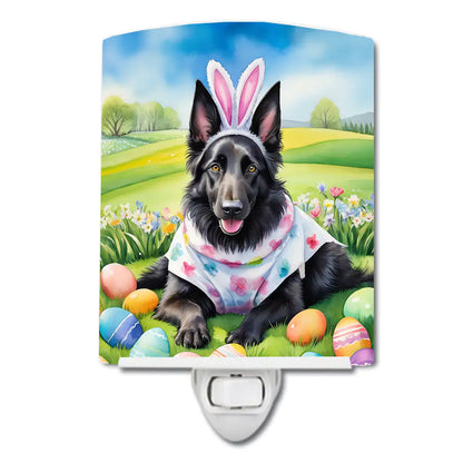 Belgian Sheepdog Easter Egg Hunt Ceramic Night Light