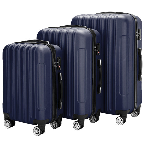 Vertical 3-in-1 Spinner Wheel With Handle Trolley Case 20in 24in 28in ABS Aluminum Alloy Classic Color - Navy Blue