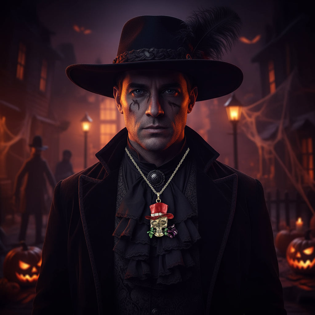 Fashion Alloy Retro Necklace Skull Charm Halloween Jewelry