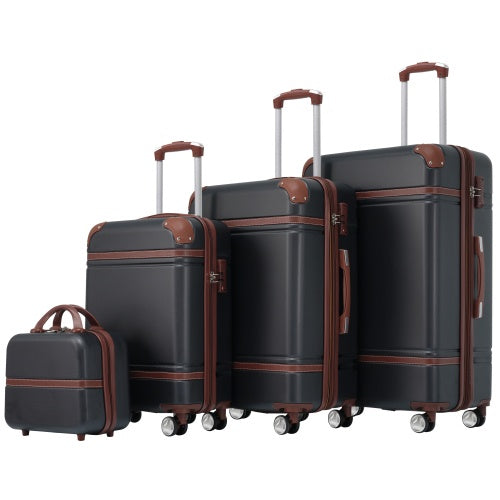 Hard shell Sets 4 Pieces 20x24x28 Luggage's And Cosmetic Case Spinner Suitcase With TSA Lock Lightweight
