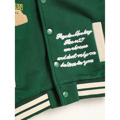 Toddler Kids Girls Boy's Trendy Embroidery Letters Print Jacket Baseball Collar Sports Casual Coat Children's Wear