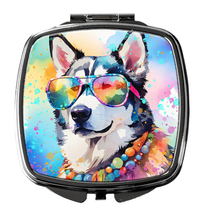Siberian Husky Hippie Dawg Compact Mirror