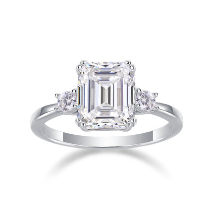 Baguette Diamond Ring Wedding Ring Luxury Moissanite Silver Ring