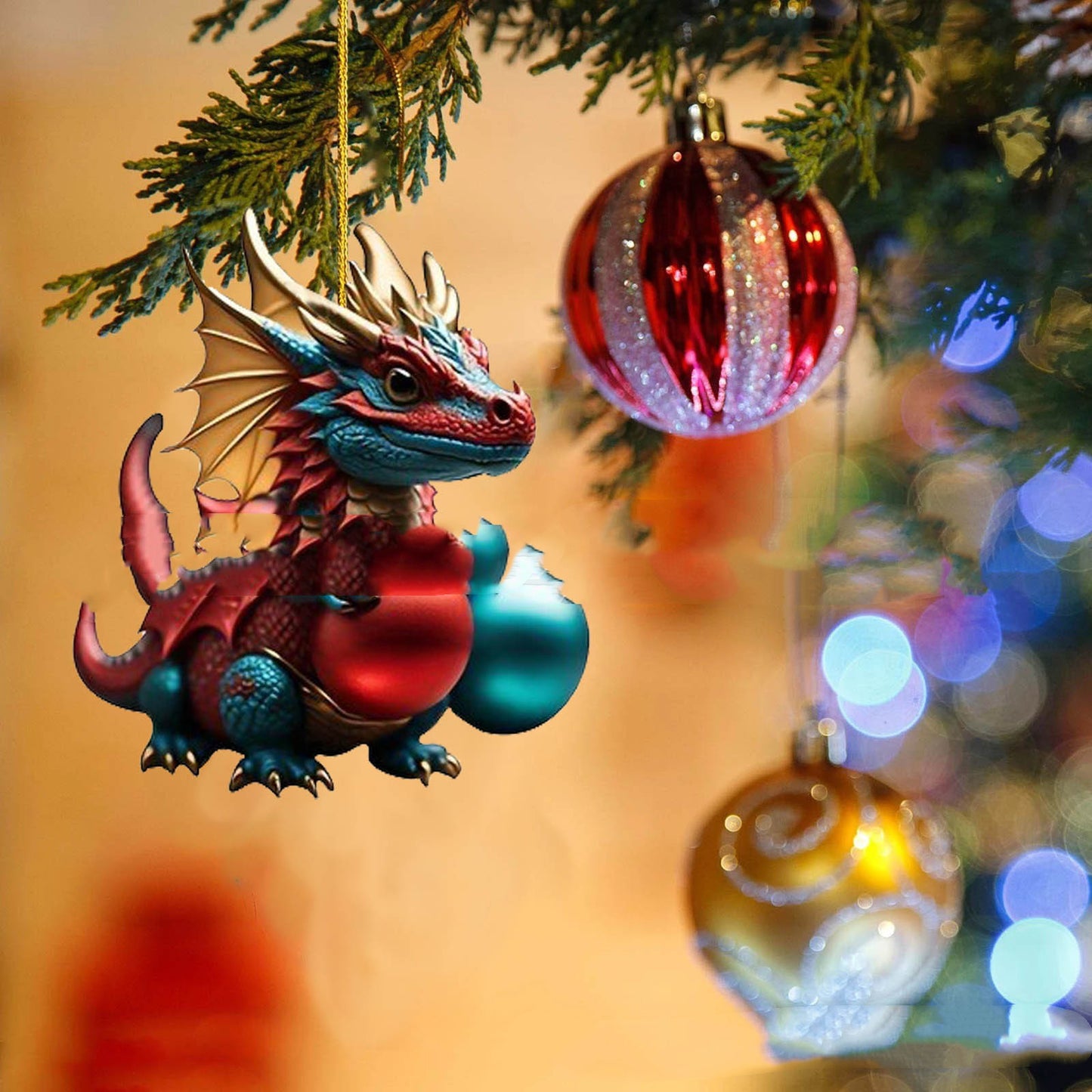 Christmas Decorations Dragon Pendant Acrylic