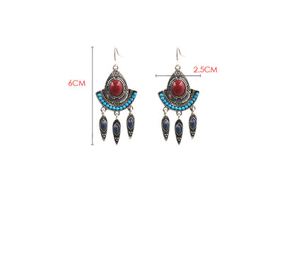 Women's Turquoise Accessories Alloy Tassel Long Earrings