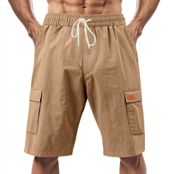 Loose And Leisure Solid Color Linen Drawstring Shorts