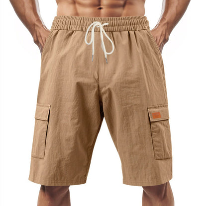Loose And Leisure Solid Color Linen Drawstring Shorts