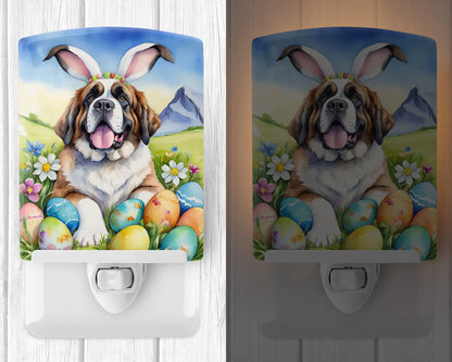 Saint Bernard Easter Egg Hunt Ceramic Night Light