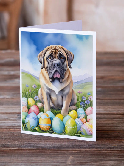 Mastiff Easter Egg Hunt Greeting Cards Pack of 8