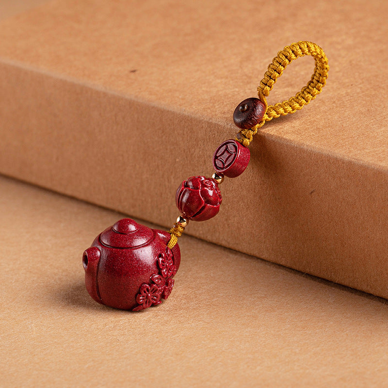 Fashionable Simple Purple Gold Sand Handle Pot-shaped Keychain