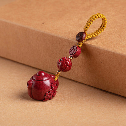 Fashionable Simple Purple Gold Sand Handle Pot-shaped Keychain