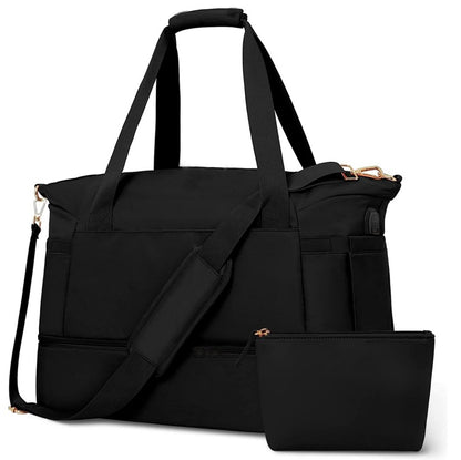 Travel Duffel Bag Sports Gym Bag For Girls Teen Birthday Gifts, Personal Item Weekender Bag Carry On Tote Bags For Women Men, Waterproof Overnight Luggage Bag With Trolley Sleeve