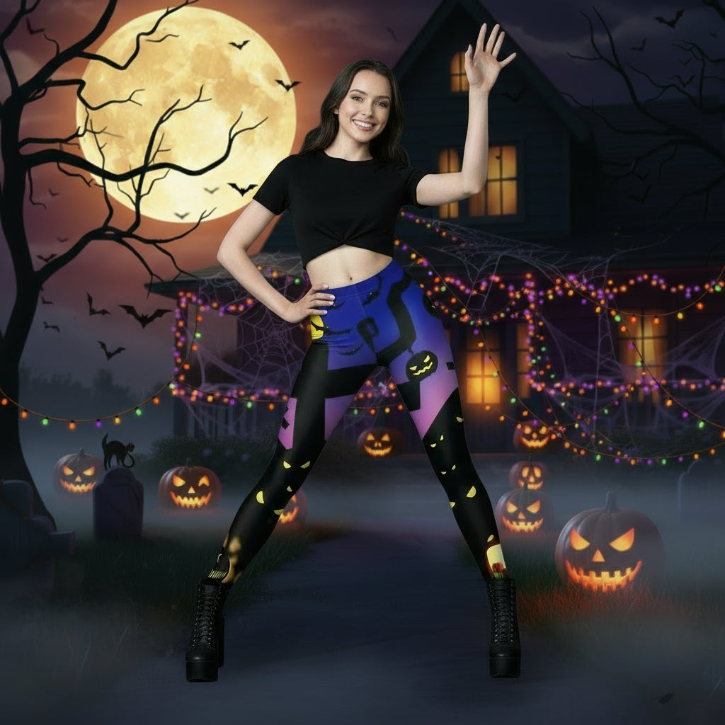 Halloween New Women's Leggings Bandage Printed Yoga Pants