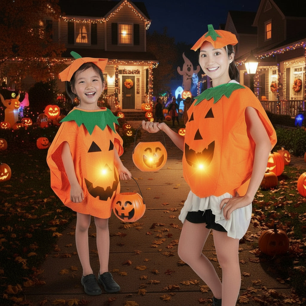 Halloween Costume Into Performance Pumpkin Lamp Wear