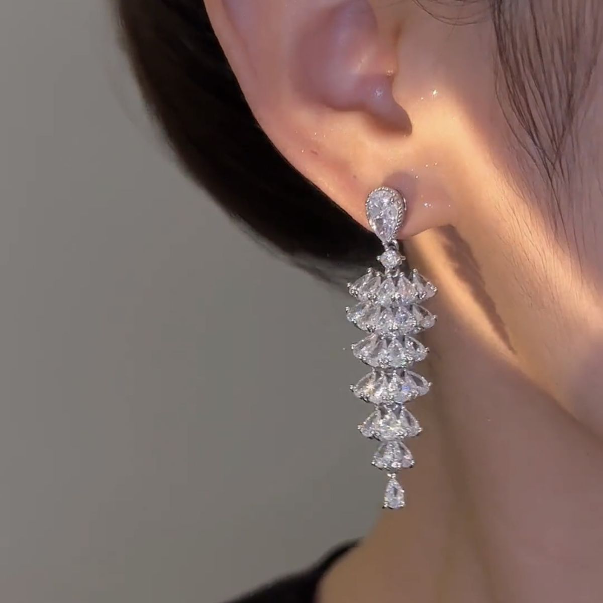 Sparkling Zircon Christmas Tree Drop Earrings For Women Trendy Xmas Tree Plant Dangle  New Year Festival Party Jewelry