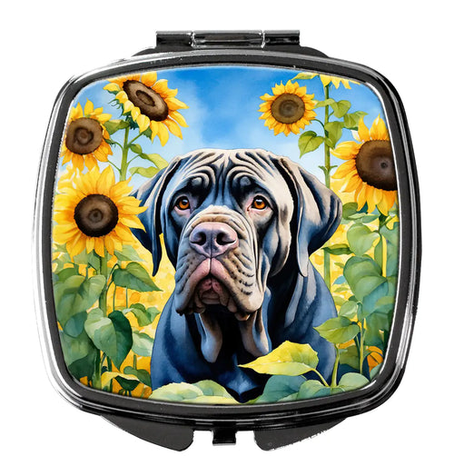 Neapolitan Mastiff in Sunflowers Compact Mirror