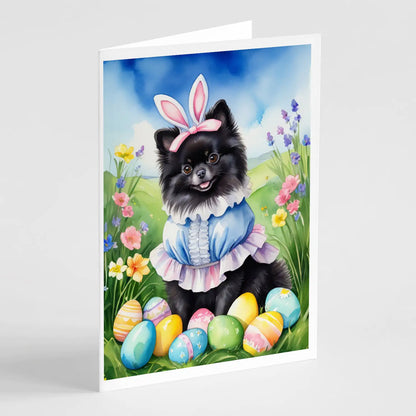 Pomeranian Easter Egg Hunt Greeting Cards Pack of 8