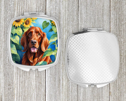 Irish Setter in Sunflowers Compact Mirror