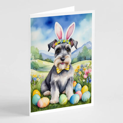 Schnauzer Easter Egg Hunt Greeting Cards Pack of 8