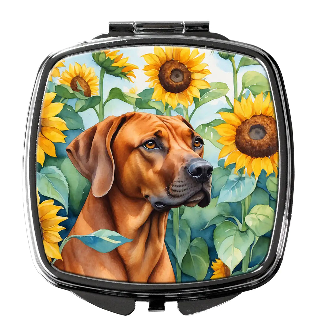 Rhodesian Ridgeback in Sunflowers Compact Mirror