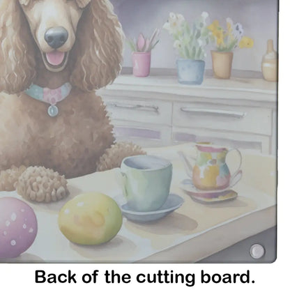 Decorating Easter Poodle Glass Cutting Board