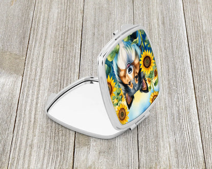 Sheltie in Sunflowers Compact Mirror