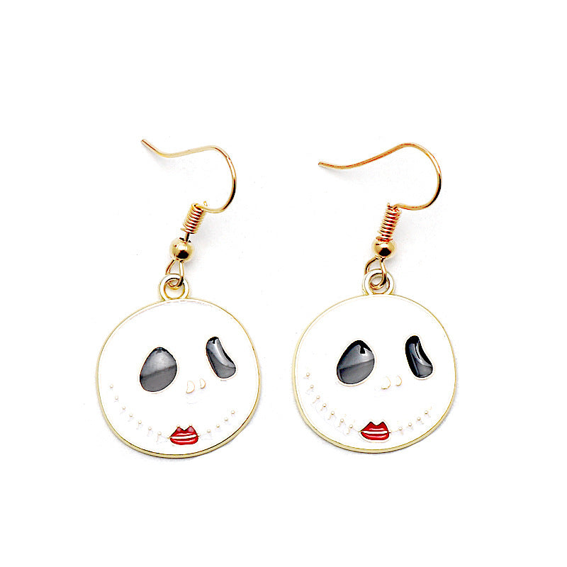 Pumpkin Cat Ghost Skull Earrings