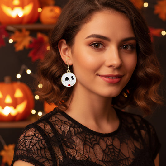 Pumpkin Cat Ghost Skull Earrings