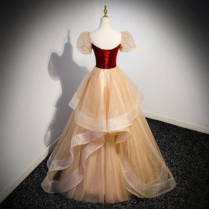 Red Wedding Dress French Princess Pettiskirt Gown