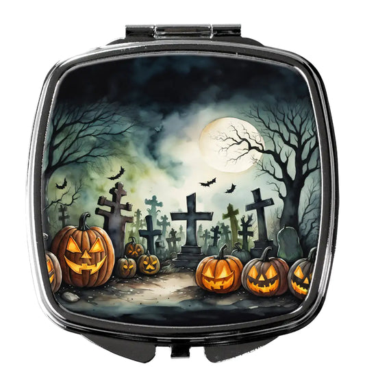 Graveyard Spooky Halloween Compact Mirror