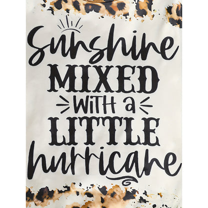 Toddler Girls Fall Winter Outfits Leopard Letter Print Crewneck Long Sleeve Sweatshirt Top & Sweatpants 2 Piece Clothing Set