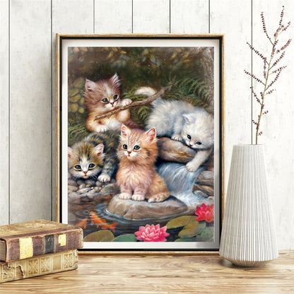 Square Full Diamond Art Cats
