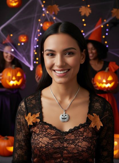 Halloween Pumpkin Ghost Shape Alloy Pendant Necklace