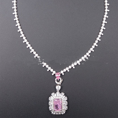 Zhou Hengfu Jewelry S925 Silver Cubic Zirconia Necklace Women