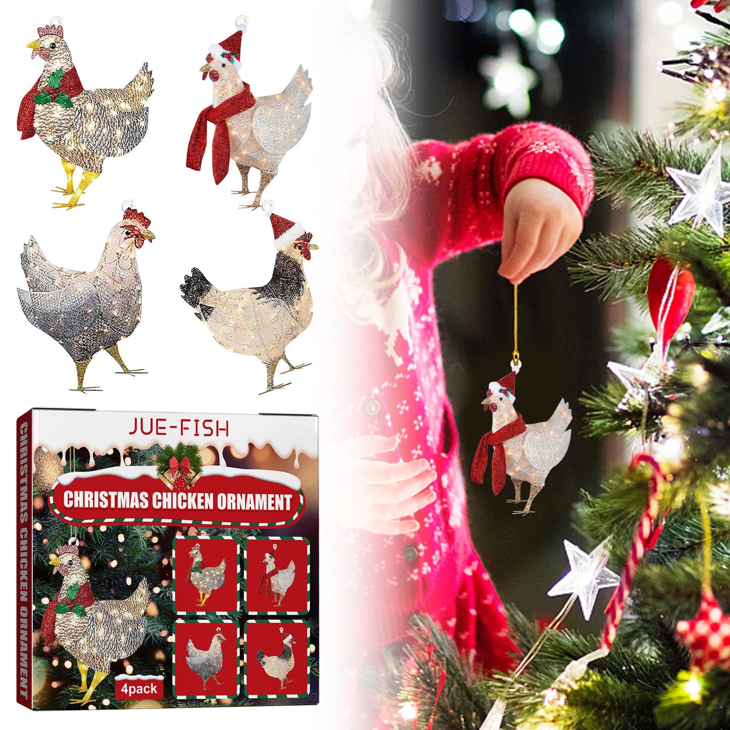 Home Holiday Party Christmas Tree Atmosphere Decoration Chicken Pendant