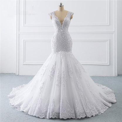 Mermaid Light Wedding Dress Sexy Trailing Luxury Thin Bride French Retro