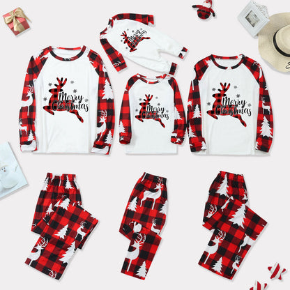Christmas Deer Print Sleepwear Pajamas Parent-child Set