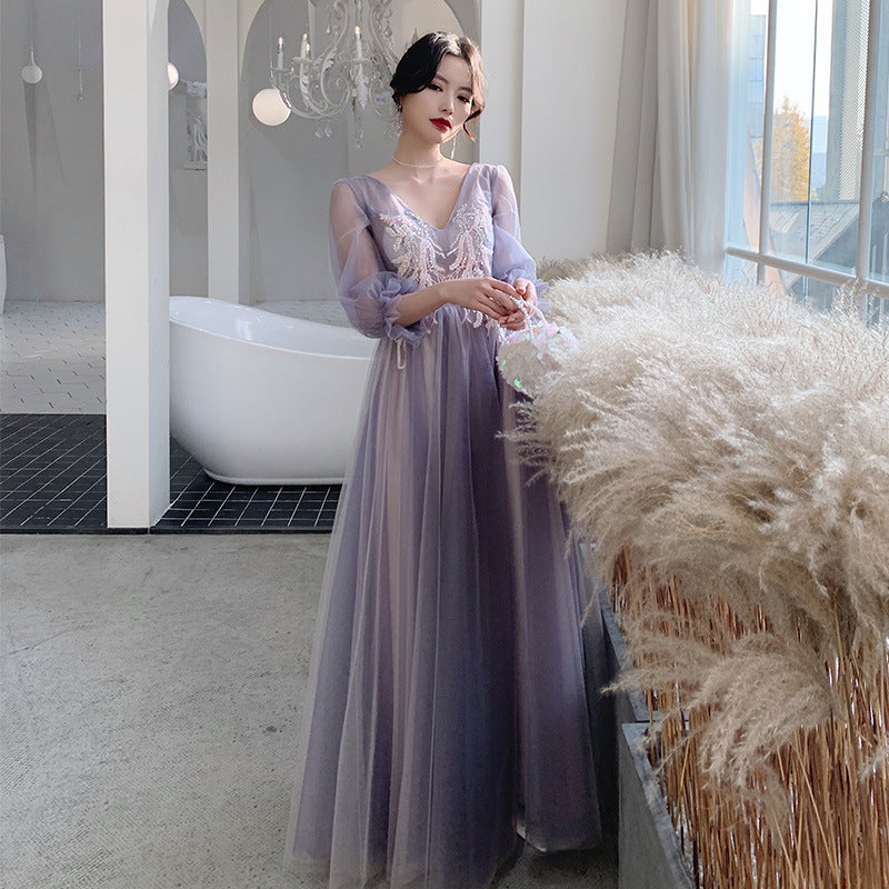 Xianqi Slim And Thin Sisters Queen's Bridesmaid Dress