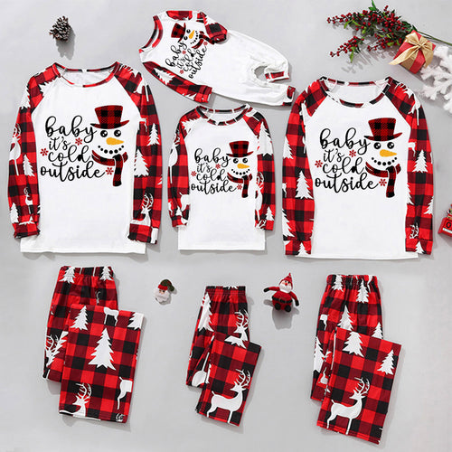 Parent-Child Christmas Plaid Stitching Sleepwear