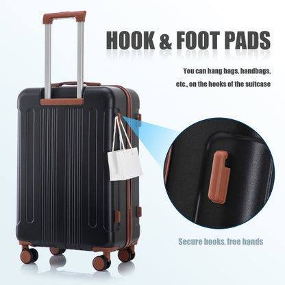20   24  28  3 Pcs Set In ABS Spinner Wheel Luggage, Carry On Suitcase, Matching Color, TSA Combination Lock