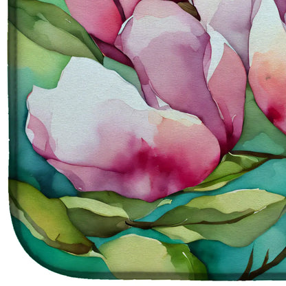 Louisiana Magnolias in Watercolor Dish Drying Mat